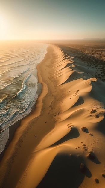 Sunset on the sand dunes