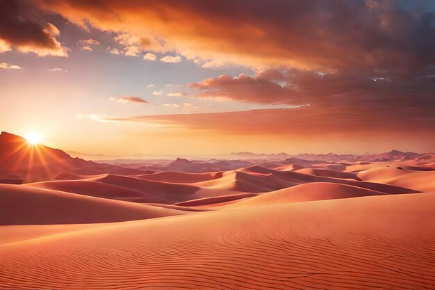 sunset over the sand dunes