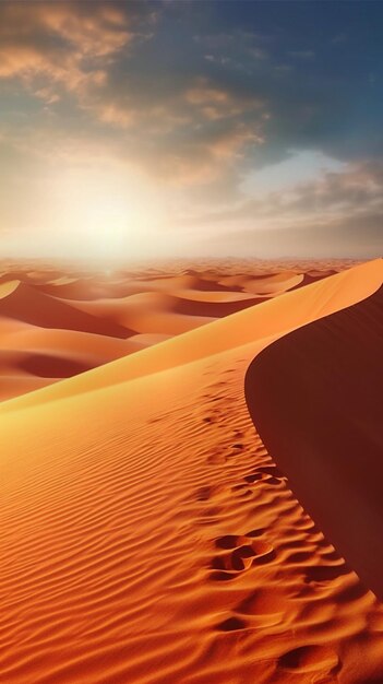 sunset on the sand dunes