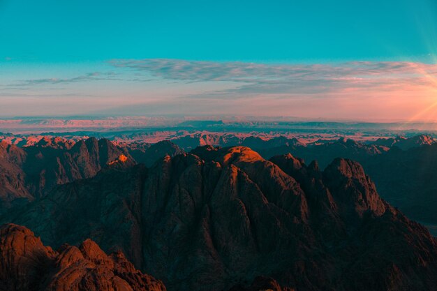 Foto il tramonto a sant catherina in egitto