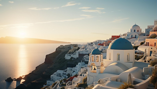 Sunset in santorini photoshoot