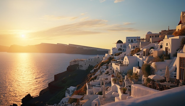 Sunset in santorini photoshoot