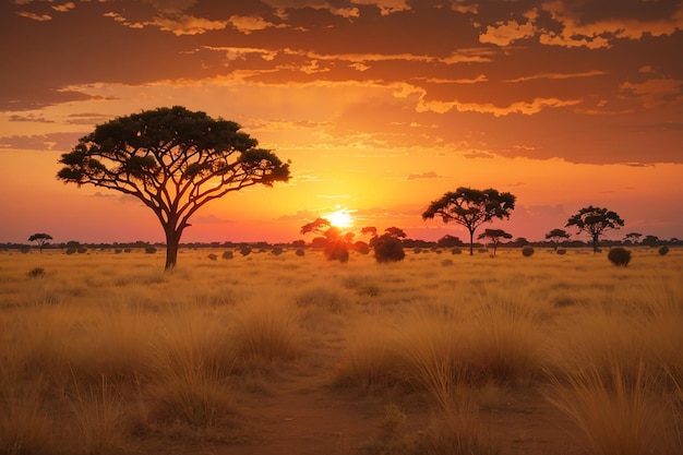 Sunset in the savannah