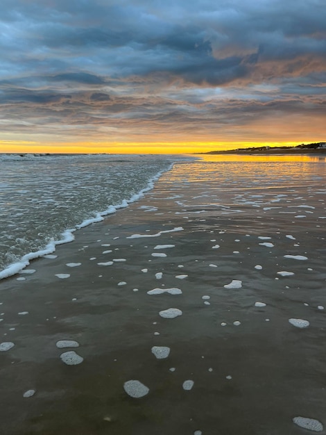 Sunset over the sea on the Argentine Atlantic Coast