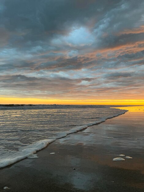 Sunset over the sea on the Argentine Atlantic Coast