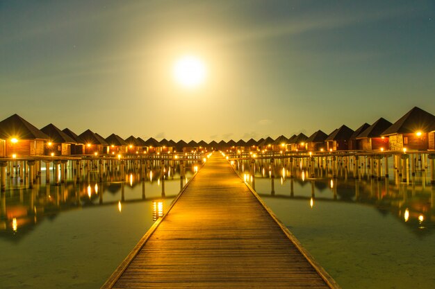 Sunset on sea in Maldives