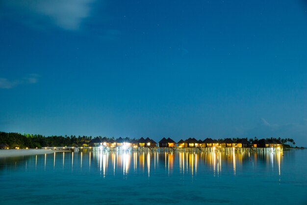 Sunset on sea in Maldives