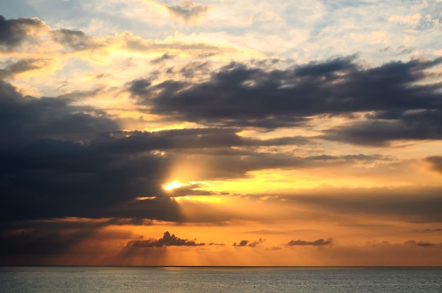 Sunset over sea at Montego Bay Jamaica