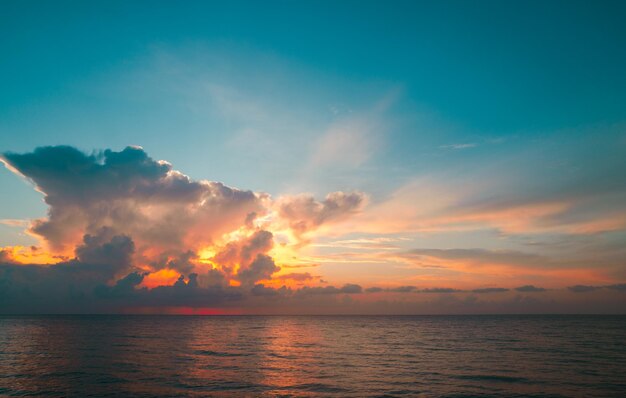 Sunset at the sea sunset at beach sunrise sea on tropical beach landscape of beautiful beach beautif