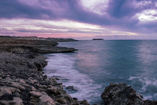 海で夕日