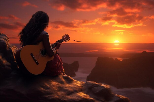 Foto serenata al tramonto