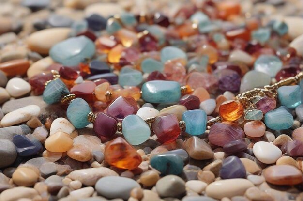 Sunset Serenity Colorful Beach Gemstones