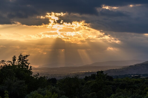 Sunset in Sierra de Guara natural park in Spain