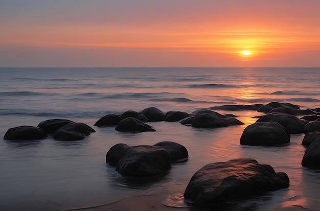 夕暮れの沈