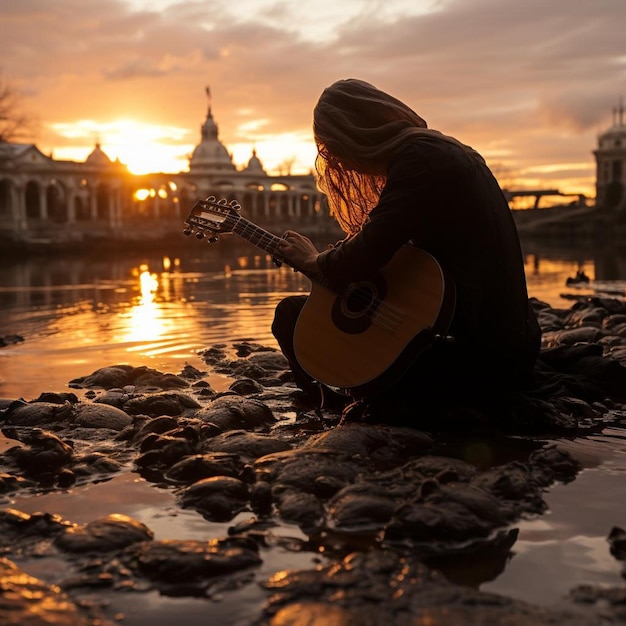 Sunset Silhouette Serenade Islamic Mosque Photo