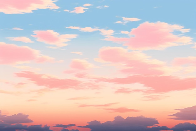 Photo sunset sky background with tiny clouds