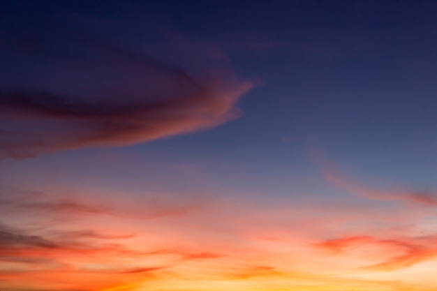 Sunset sky clouds background after sundown in the evening