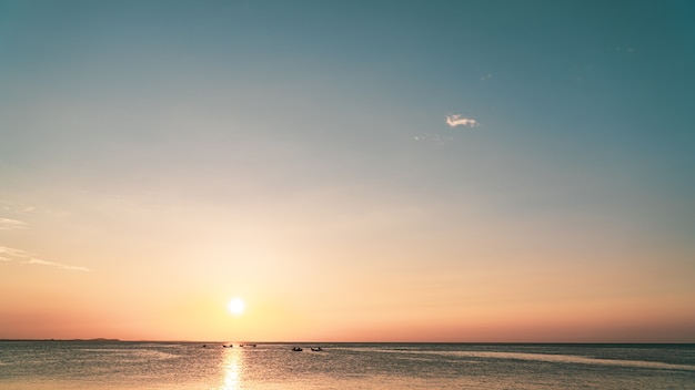 Sunset sky over sea in the evening