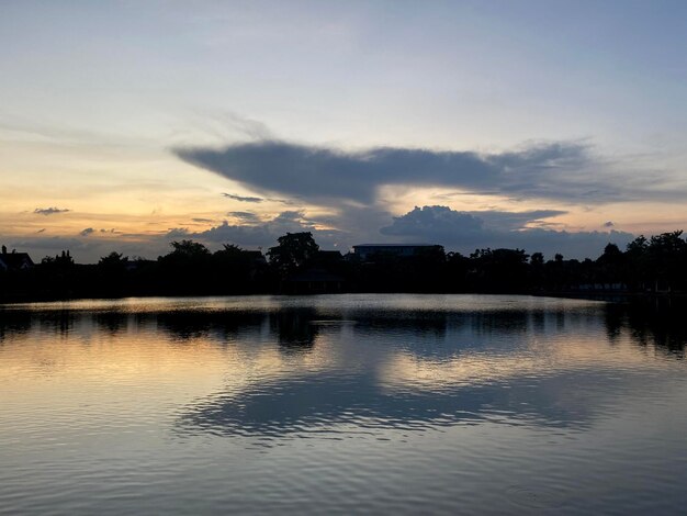 Sunset sky on th river