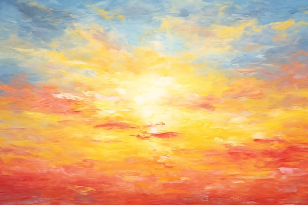 Sunset sky with clouds Abstract nature background Digital painting