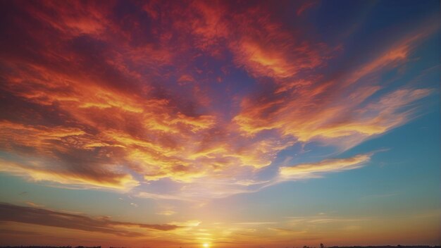 夕暮れの空と劇的な雲の形成