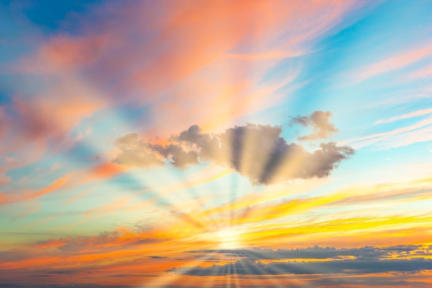 Sunset sky with sunset clouds