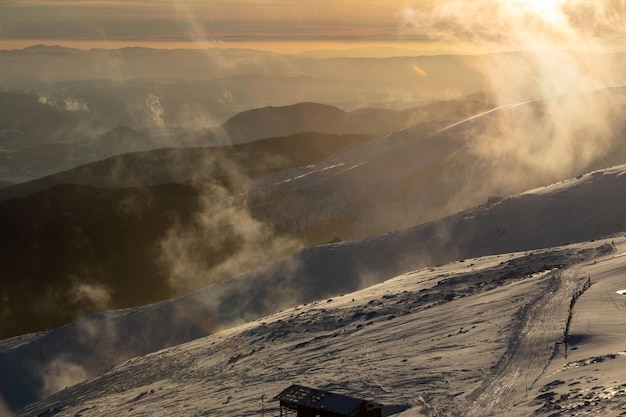 Sunset above slovakia tatras mountains