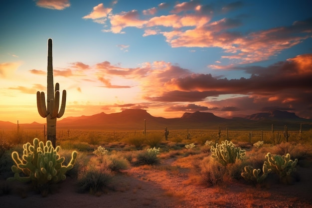 Sunset in the Sonoran Desert near Phoenix Arizona