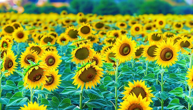 Sunset over a sunflower field emilia romagna italy europe