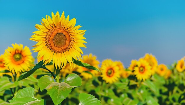 Sunset over a sunflower field emilia romagna italy europe