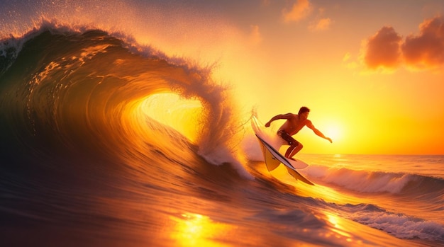 Photo sunset surf