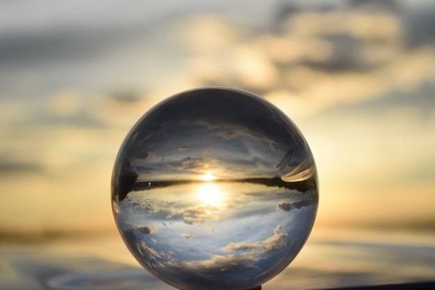 Sunset through the lens ball