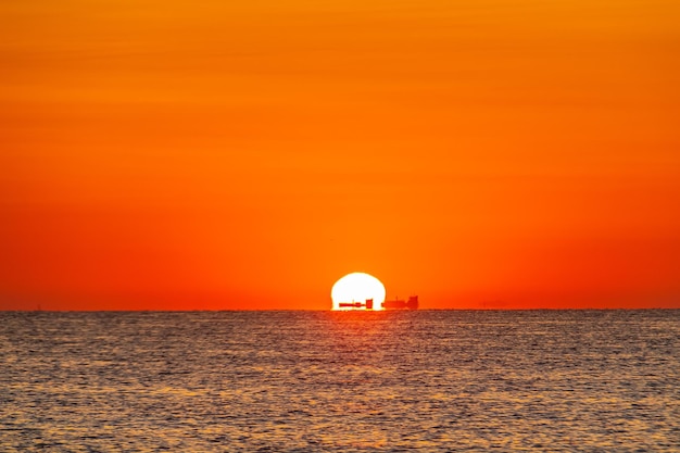 Sunset over the tunisian ocean