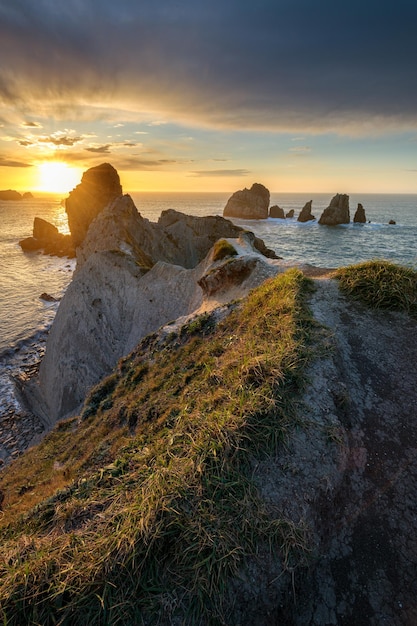 Sunset in the Urros de Liencres. Cantabria. Spain.