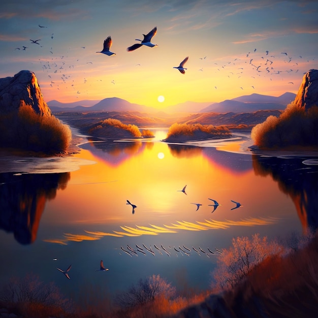 sunset view background