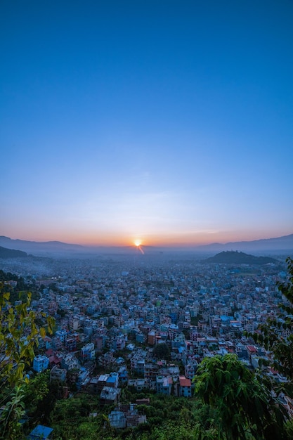 A sunset view of the city of bagan