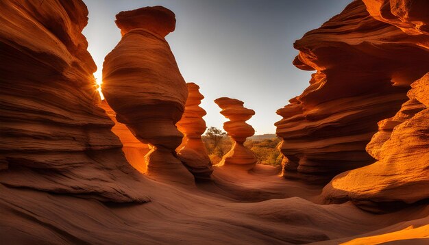 Photo a sunset view of the desert