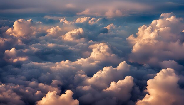 Photo a sunset view from an airplane window with the sun shining through the clouds