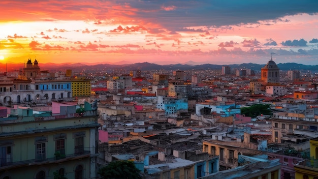 A sunset view of havana, cuba