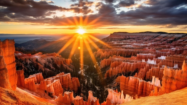 写真 ロッキー・マウンテンズの夕暮れの景色