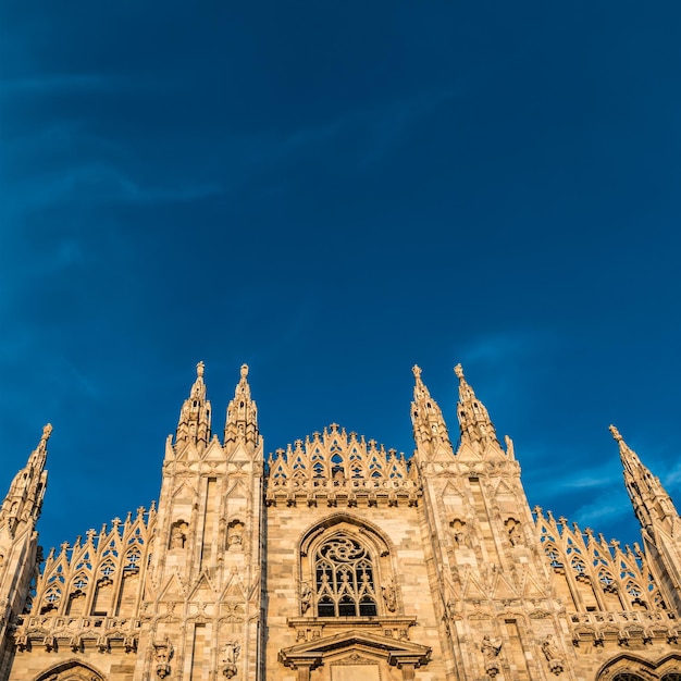 Sunset view of milan duomo cathedral