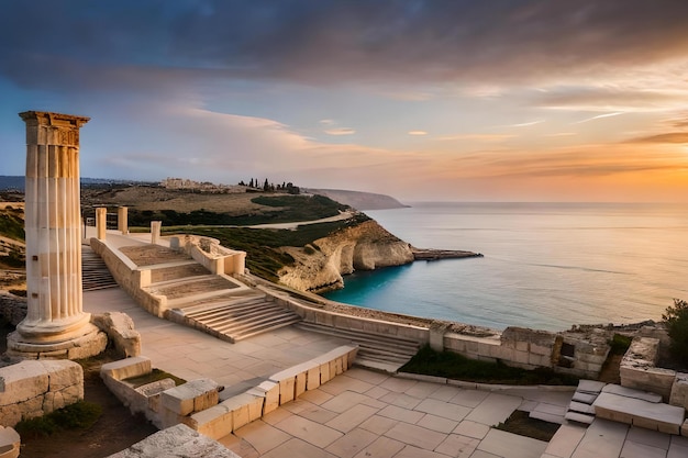 A sunset view of the old town of corfu