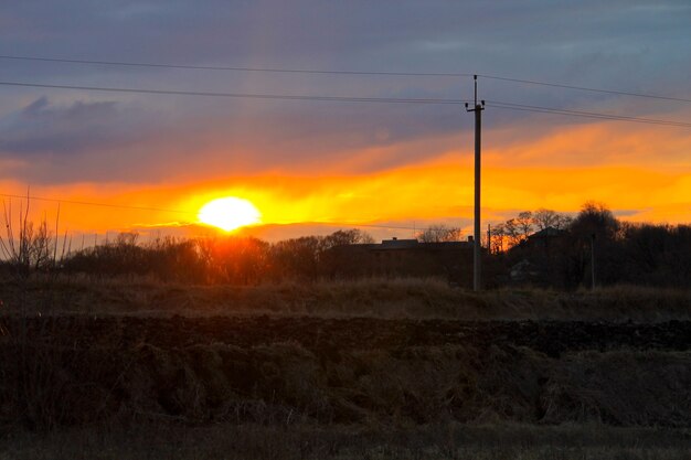 Sunset on the village