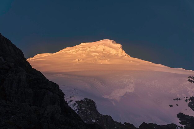 Sunset on the Volcano Cayambe in Ecuador High quality photo