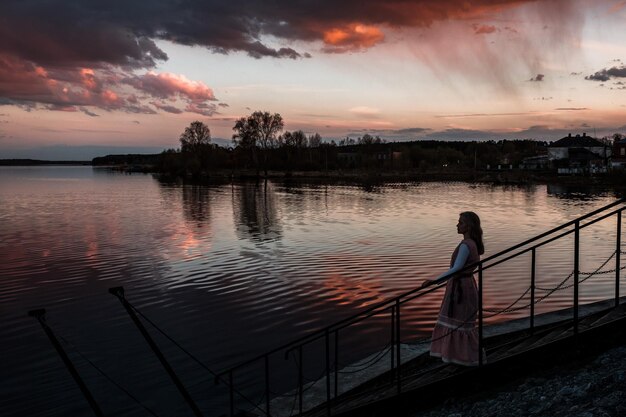 Sunset on the Volga River in Myshkin