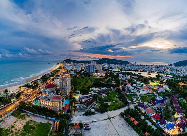 Sunset in Vung Tau city and coast Vietnam Vung Tau is a famous coastal city in the South of Vietnam