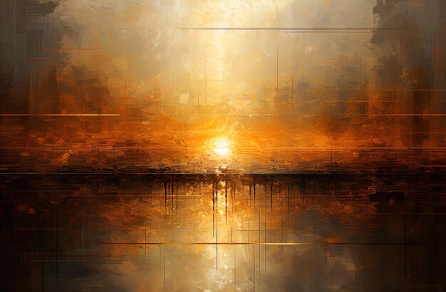 a sunset on a wall with a city in the background