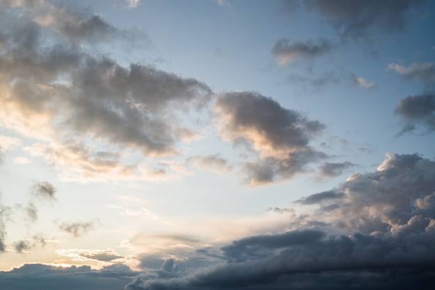 Sunset with clouds after a thunderstorm