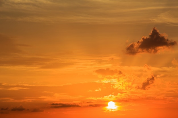 Sunset with clouds  the sky is in beautiful dramatic