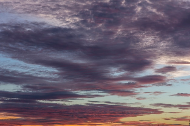 空の雲と夕焼け